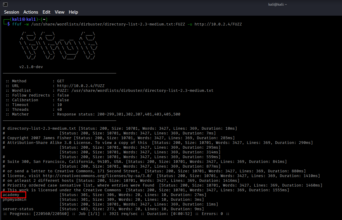 Directory Enumeration Results